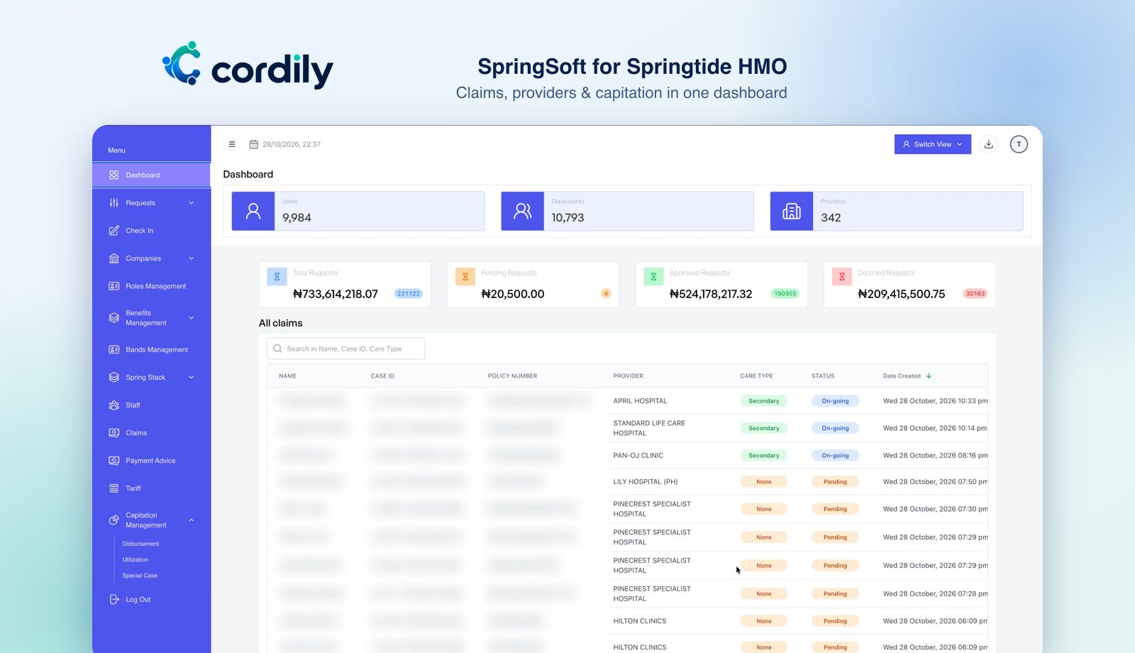 Cordily homepage
