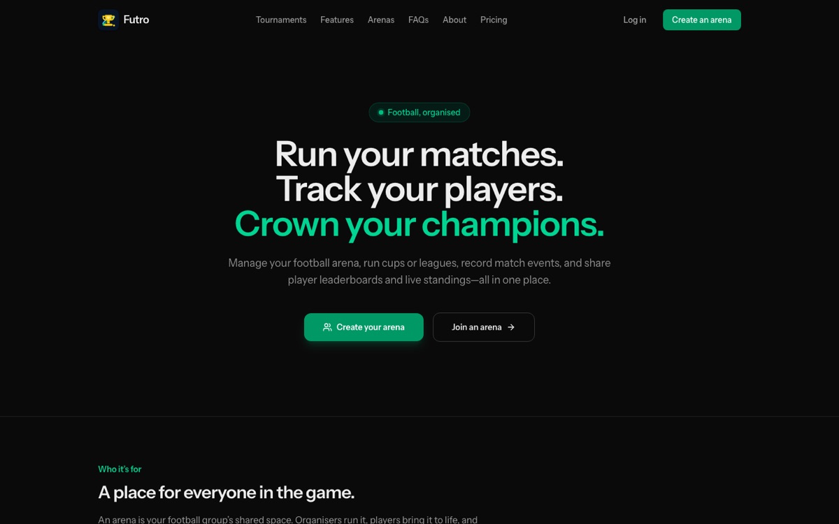 Futro homepage